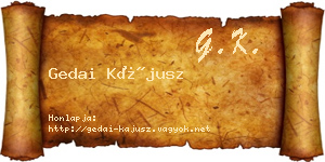 Gedai Kájusz névjegykártya